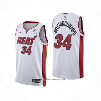 Camiseta Miami Heat Giannis Antetokounmpo NO 34 Association Blanco