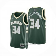 Camiseta Milwaukee Bucks Giannis Antetokounmpo NO 34 Icon 2024-25 Verde