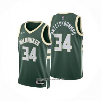Camiseta Milwaukee Bucks Giannis Antetokounmpo #34 Icon 2024-25 Verde