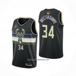 Camiseta Milwaukee Bucks Giannis Antetokounmpo #34 Statement 2021 Finals Negro