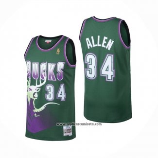 Camiseta Milwaukee Bucks Ray Allen #34 Mitchell & Ness 1996-97 Verde