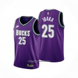 Camiseta Milwaukee Bucks Serge Ibaka #25 Classic 2022-23 Violeta