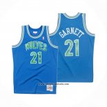 Camiseta Minnesota Timberwolves Kevin Garnett #21 Hardwood Classics Throwback Azul