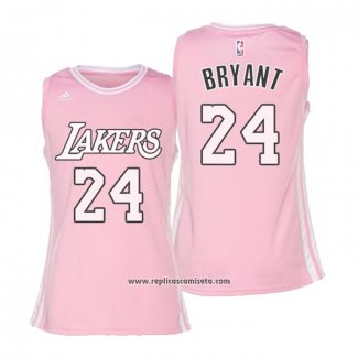 Camiseta Mujer Los Angeles Lakers Kobe Bryant #24 Rosa