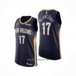 Camiseta New Orleans Pelicans Jonas Valanciunas #17 Icon Autentico Azul