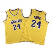 Camiseta Nino Los Angeles Lakers Kobe Bryant NO 24 Amarillo