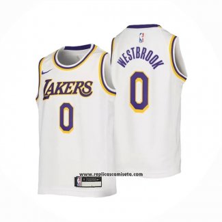 Camiseta Nino Los Angeles Lakers Russell Westbrook #0 Association 2022-23 Blanco