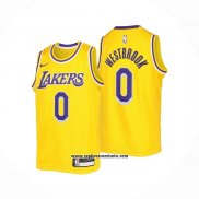 Camiseta Nino Los Angeles Lakers Russell Westbrook #0 Icon 2022-23 Amarillo