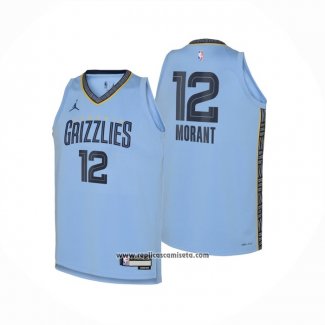 Camiseta Nino Memphis Grizzlies Ja Morant #12 Statement 2022-23 Azul