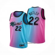 Camiseta Nino Miami Heat Jimmy Butler #22 Ciudad 2020-21 Azul Rosa