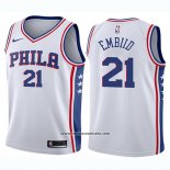 Camiseta Nino Philadelphia 76ers Joel Embiid #21 Association 2017-18 Blanco
