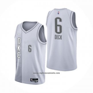 Camiseta Oklahoma City Thunder Gabriel Deck #6 Ciudad 2021-22 Blanco