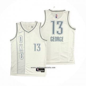 Camiseta Oklahoma City Thunder Paul George #13 Ciudad 2021-22 Blanco