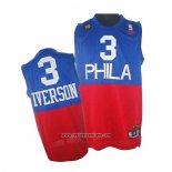Camiseta Philadelphia 76ers Allen Iverson #3 Retro Azul Rojo