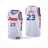 Camiseta Philadelphia 76ers LeBron James NO 23 Ciudad 2024-25 Blanco