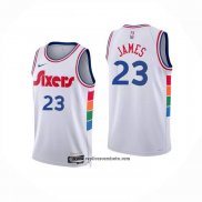 Camiseta Philadelphia 76ers LeBron James NO 23 Ciudad 2024-25 Blanco