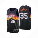 Camiseta Phoenix Suns Kevin Durant #35 Ciudad 2020-21 Negro