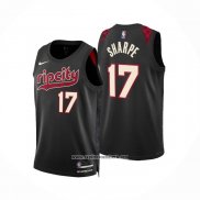 Camiseta Portland Trail Blazers Shaedon Sharpe #17 Ciudad 2023-24 Negro