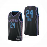 Camiseta Sacramento Kings Buddy Hield #24 Ciudad 2020-21 Negro