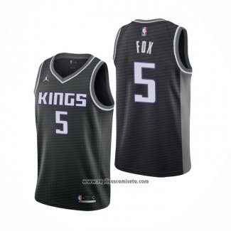 Camiseta Sacramento Kings De'Aaron Fox #5 Statement 2020-21 Negro