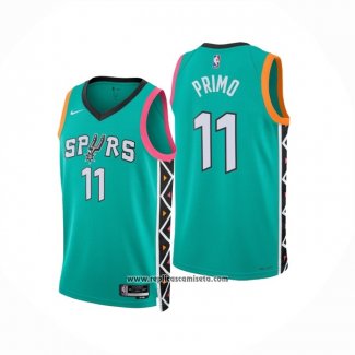 Camiseta San Antonio Spurs Joshua Primo #11 Ciudad 2022-23 Verde