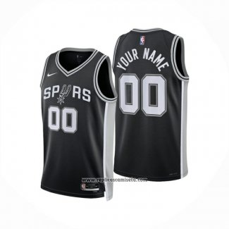 Camiseta San Antonio Spurs Personalizada Icon 2024-25 Negro