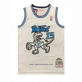 Camiseta Toronto Raptors Vince Carter NO 15 Mitchell & Ness 1998-99 Blanco3