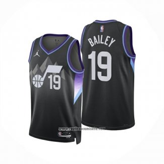 Camiseta Utah Jazz Ace Bailey NO 19 Statement 2025-26 Negro