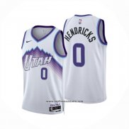 Camiseta Utah Jazz Taylor Hendricks NO 0 Association 2025-26 Blanco
