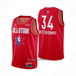 Camiseta All Star 2020 Milwaukee Bucks Giannis Antetokounmpo #34 Rojo