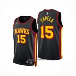 Camiseta Atlanta Hawks Clint Capela NO 15 Statement 2024-25 Negro