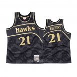 Camiseta Atlanta Hawks Dominique Wilkins #21 1986-87 Hardwood Classic Negro