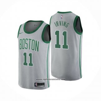 Camiseta Boston Celtics Kyrie Irving #11 Ciudad 2018-19 Gris