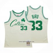 Camiseta Boston Celtics Larry Bird #33 Mitchell & Ness Chainstitch Crema