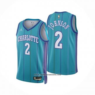 Camiseta Charlotte Hornets Larry Johnson #2 Classic 2023-24 Verde