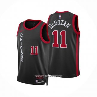 Camiseta Chicago Bulls Demar Derozan #11 Ciudad 2023-24 Negro