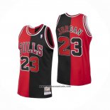 Camiseta Chicago Bulls Michael Jordan #23 Split Negro Rojo
