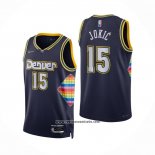 Camiseta Denver Nuggets Nikola Jokic #15 Ciudad 2021-22 Azul