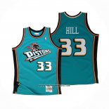Camiseta Detroit Pistons Grant Hill #33 Hardwood Classics Throwback Verde