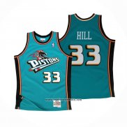 Camiseta Detroit Pistons Grant Hill #33 Hardwood Classics Throwback Verde