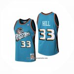 Camiseta Detroit Pistons Grant Hill NO 33 Mitchell & Ness 1998-99 Azul