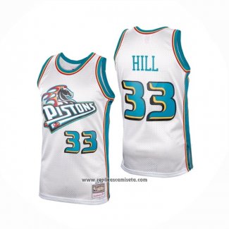 Camiseta Detroit Pistons Grant Hill #33 Retro Blanco