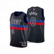 Camiseta Detroit Pistons Jalen Duren #0 Statement 2022-23 Negro