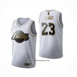 Camiseta Golden Edition Los Angeles Lakers Lebron James #23 Blanco