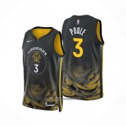 Camiseta Golden State Warriors Jordan Poole #3 Ciudad 2022-23 Negro