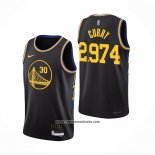 Camiseta Golden State Warriors Stephen Curry 2974th 3 Points Negro