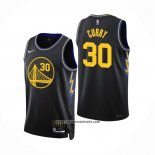 Camiseta Golden State Warriors Stephen Curry #30 Ciudad 2021-22 Negro