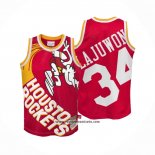 Camiseta Houston Rockets Hakeem Olajuwon #34 Mitchell & Ness Big Face Rojo