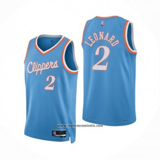 Camiseta Los Angeles Clippers Kawhi Leonard #2 Ciudad 2021-22 Azul