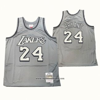 Camiseta Los Angeles Lakers Kobe Bryant #24 Mitchell & Ness 1996-97 Gris